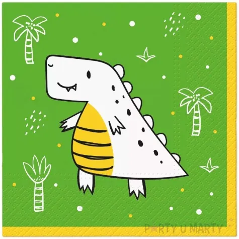 serwetki dinozaur hello dino zielony 33 cm paw 20 szt