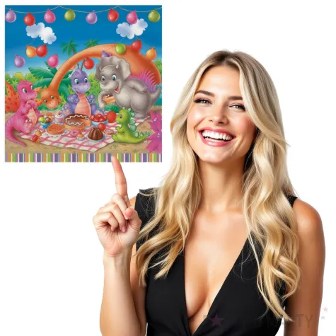 serwetki dinozaury na pikniku maki 33 cm 20 szt