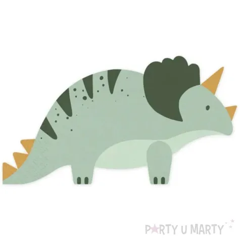 serwetki dinozaury triceratops zielony partydeco 33 cm 12 szt