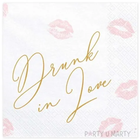 serwetki drunk in love biale 33 cm 20 szt