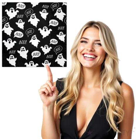 serwetki duszki czarne paw 33 cm 20 szt