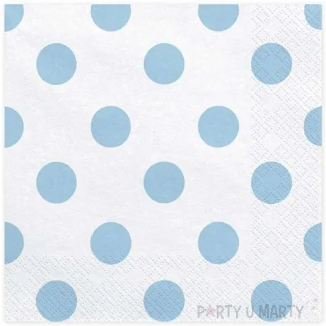 serwetki duze kropki biale partydeco 33 cm 20 szt