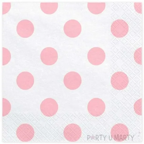 serwetki duze kropki biale partydeco 33 cm 20 szt