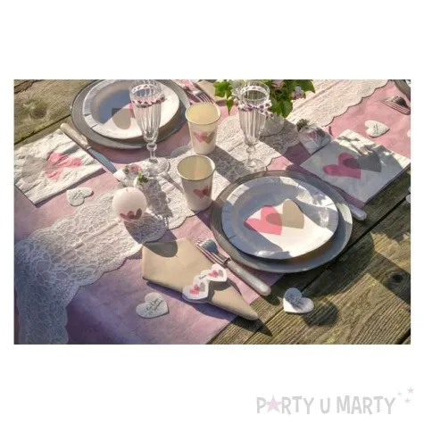 serwetki dwa serca rozowe 33 cm santex 20 szt