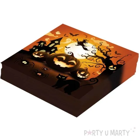 serwetki dynie i czarownica halloween pomaranczowe guirca 33 cm 12 szt