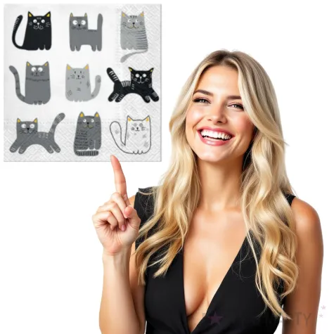 serwetki dziewiec kotkow paw 33 cm 20 szt