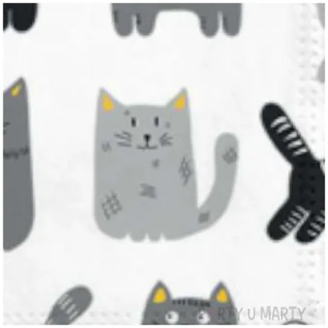 serwetki dziewiec kotkow paw 33 cm 20 szt