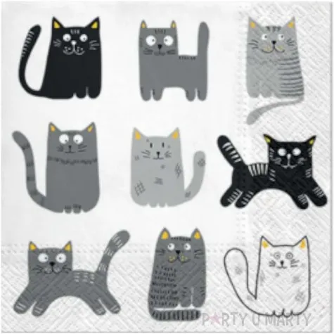 serwetki dziewiec kotkow paw 33 cm 20 szt