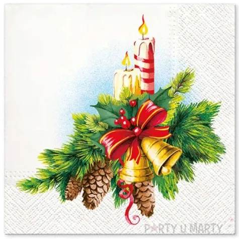 serwetki dzwonki i swiece paw 33 cm 20 szt