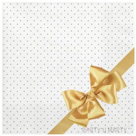 serwetki elegancka zlota kokarda maki 33 cm 20 szt