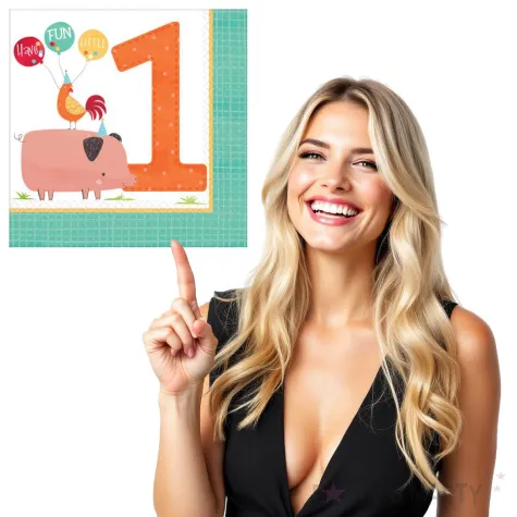 serwetki farma cyfra 1 amscan 33 x 33 cm 16 szt