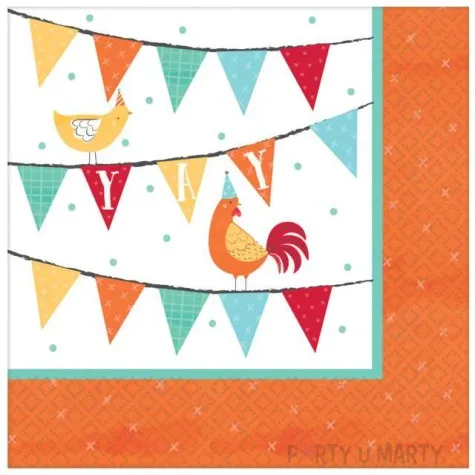 serwetki farma kogut amscan 25 x 25 cm 16 szt