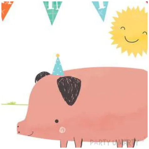 serwetki farma swinka amscan 33 x 33 cm 16 szt