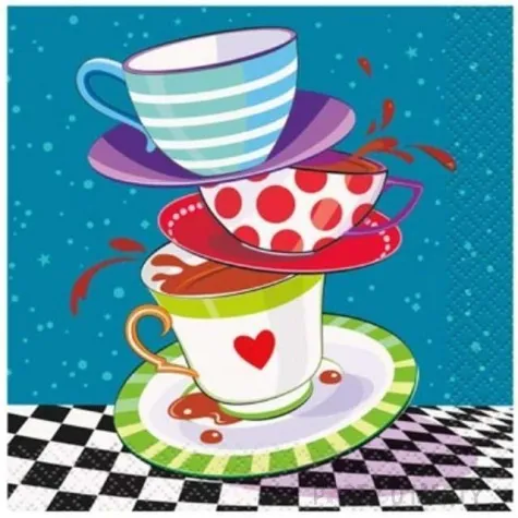 serwetki filizanki mad hatter tea party 25 cm 16 szt