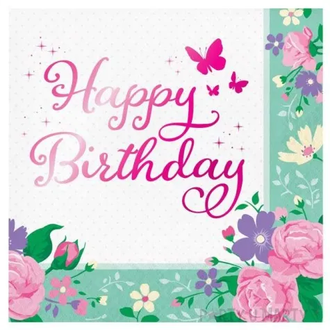 serwetki floral fair happy birthday creativeconverting 33 cm 16 szt