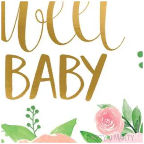 serwetki floral sweet baby amscan 33 x 33 cm 16 szt