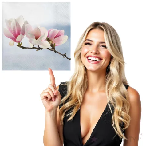 serwetki galazka magnolii blekitna maki 33 cm 20 szt