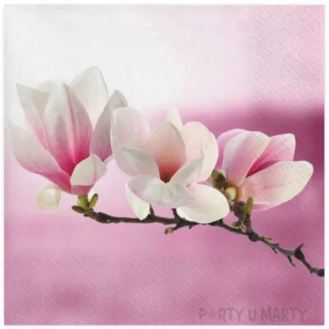 serwetki galazka magnolii rozowa maki 33 cm 20 szt