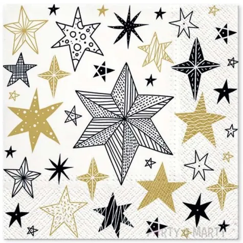 serwetki geometryczne gwiazdy paw 33 cm 20 szt