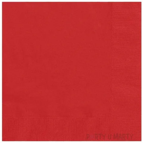 serwetki gladkie czerwone amscan 33cm 20 szt