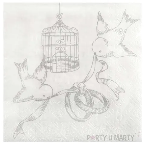 serwetki golabki slubne 33 cm santex 20 szt