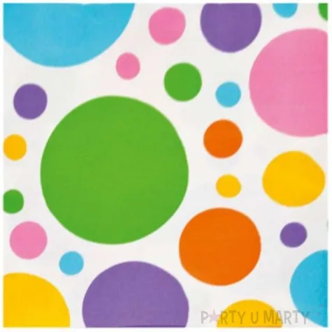 serwetki grochy teczowe 33 cm 20 szt