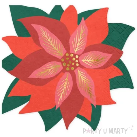 serwetki gwiazda betlejemska partydeco 14x15 cm 20 szt