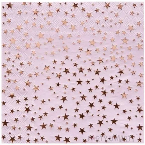 serwetki gwiazdki glitz glamour neviti rozowe 33 cm 16 szt