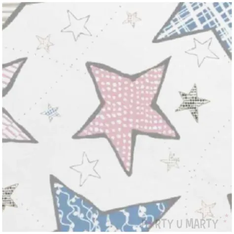 serwetki gwiazdki nieregularne kolorowe maki 33 cm 20 szt