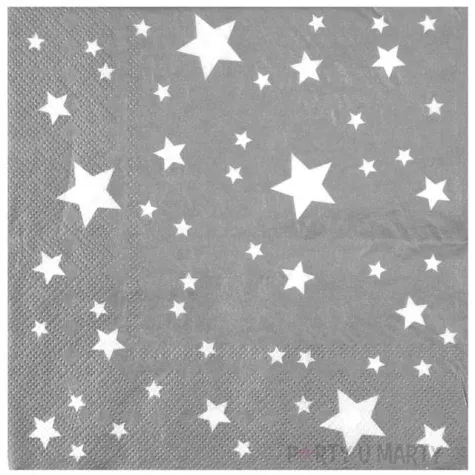 serwetki gwiazdki srebrne 33 cm santex 10 szt