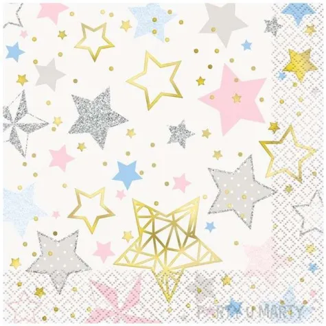 serwetki gwiazdki unique biale 33 cm 16 szt