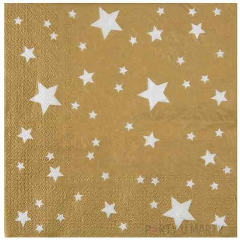 serwetki gwiazdki zlote 33 cm santex 10 szt