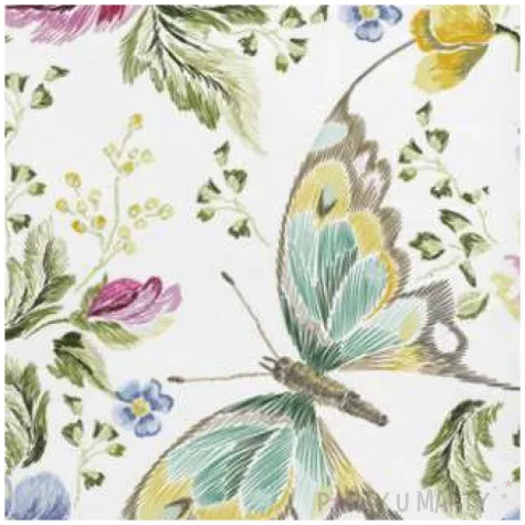 serwetki haftowane kwiaty i motyle maki 33 cm 20 szt