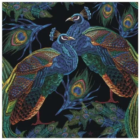 serwetki haftowane pawie maki 33 cm 20 szt