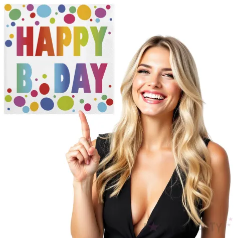 serwetki happy bday kropki maki 33 cm 20 szt