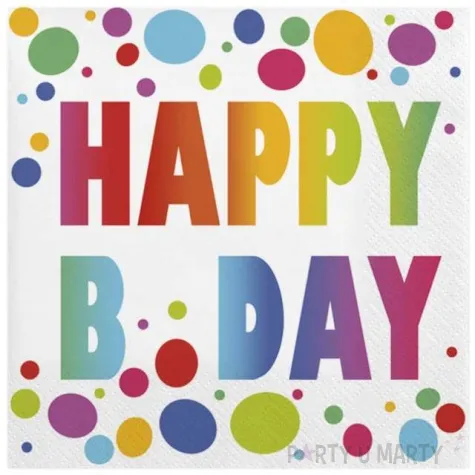 serwetki happy bday kropki maki 33 cm 20 szt
