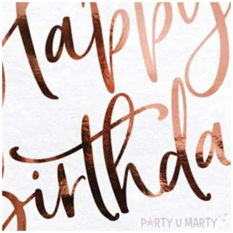 serwetki happy birthday biale partydeco 33cm