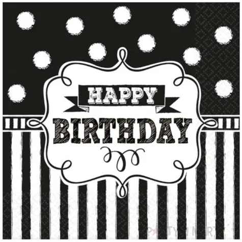 serwetki happy birthday chalkboard 33 cm 16 szt