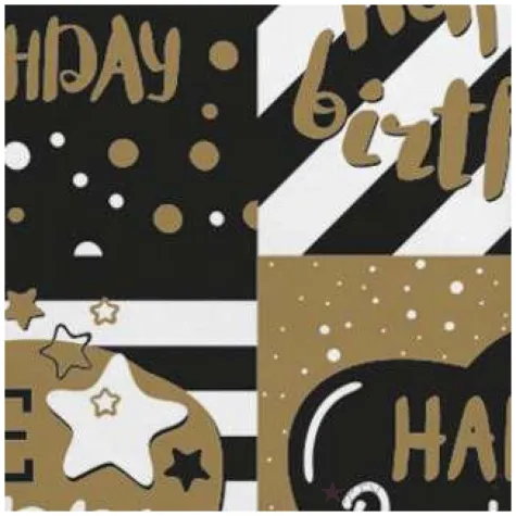 serwetki happy birthday czarno zlote maki 33 cm 20 szt