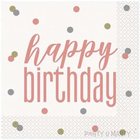 serwetki happy birthday glitz unique 33 cm 16 szt