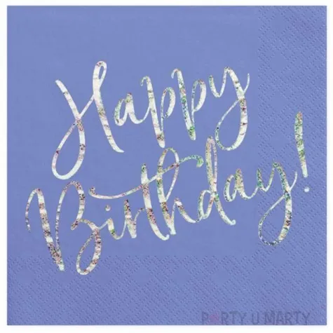 serwetki happy birthday granatowy partydeco 33cm