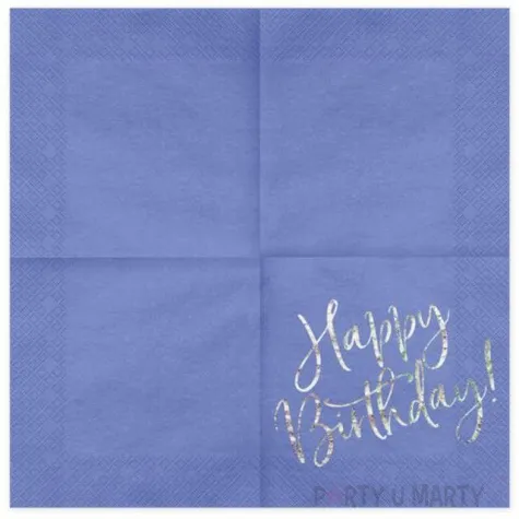 serwetki happy birthday granatowy partydeco 33cm