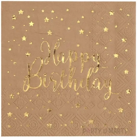 serwetki happy birthday kraftowy santex 25 cm 20 szt