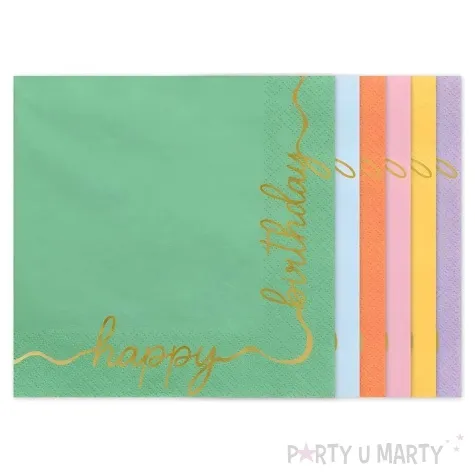 serwetki happy birthday mix partydeco 33 cm 12 szt