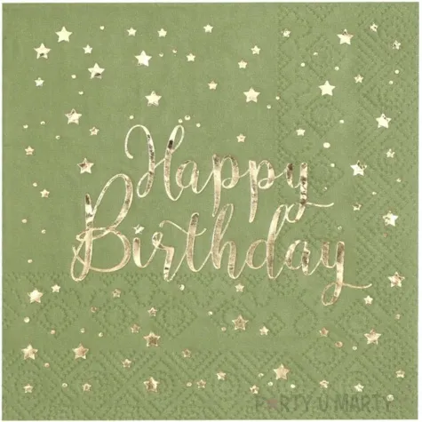 serwetki happy birthday oliwkowy santex 25 cm 20 szt