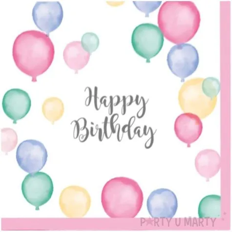 serwetki happy birthday pastel amscan 25 cm 20 szt