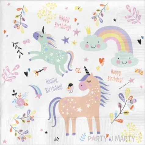 serwetki happy birthday unicorn mix folat 33 cm 20 szt