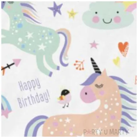 serwetki happy birthday unicorn mix folat 33 cm 20 szt