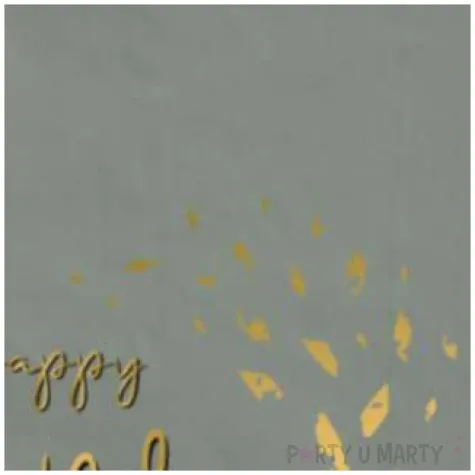 serwetki happy birthday zlota rama szare folat 33 cm 20 szt