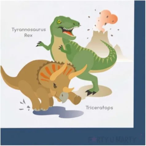 serwetki happy dinosaur amscan 33 cm 20 szt